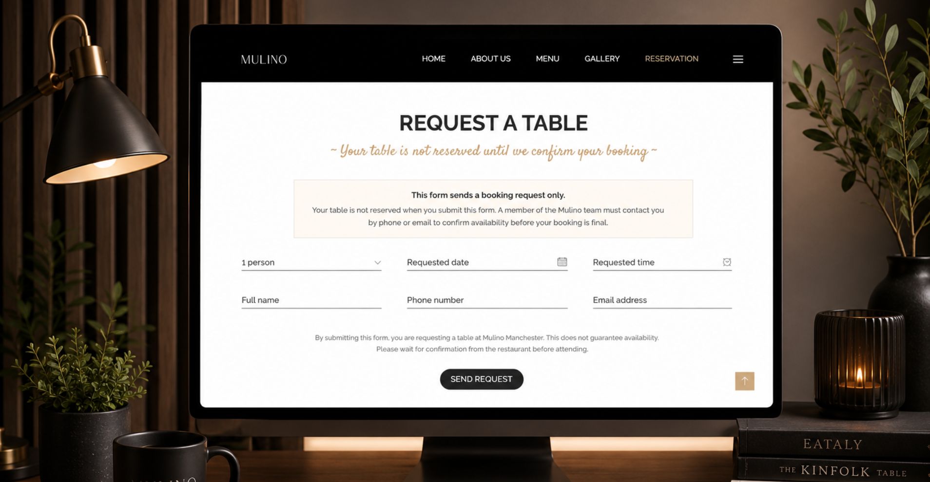 Mulino restaurant UX design and hospitality branding project